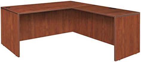 Cherry Melamine Laminate L-Shaped Executive Desk with Drawer