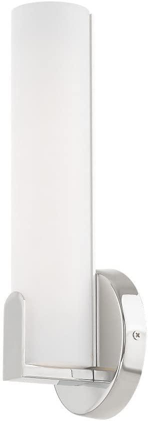 Lund 10W LED Brushed Nickel Wall Sconce with Satin White Shade