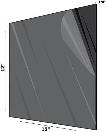 12'' x 12'' Black Acrylic Plexiglass Sheets (3-Pack)