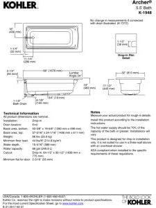 Archer 66" White Acrylic Drop-In Soaking Bathtub