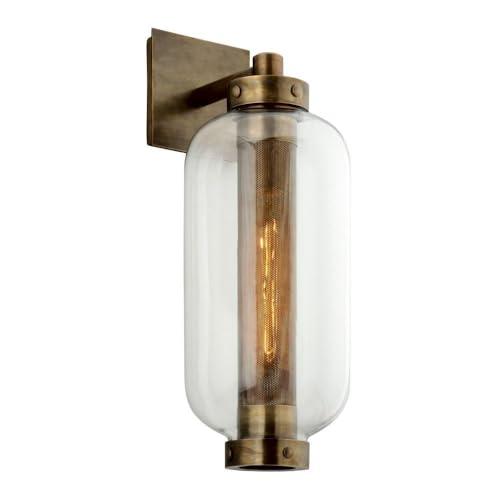 Troy Lighting Atwater 1 - Light Wall Light in  Vintage Brass Clear Shade