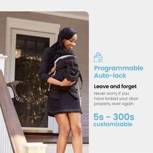 Lockly Secure Plus Bluetooth Smart Door Lock, Keyless Entry with PIN Genie® Digital Keypad, 3D Biometric Fingerprint Sensor Front Door Lock with Handle, Voice Control & Auto Lock - Latch Edition