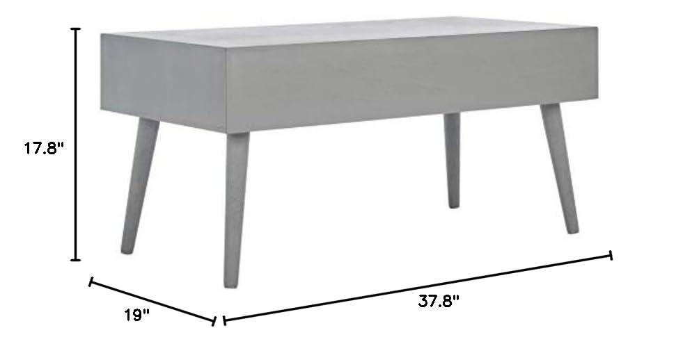 Mozart Mid-Century Coffee Table - Distressed Grey - Safavieh
