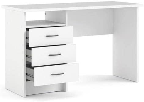 Tvilum Whitman 3 Drawer Office Desk with 1 Shelf for Adults, White