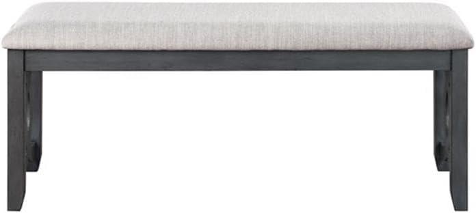 New Classic Furniture Gia 46" Solid Wood and Polyester Bench in Gray