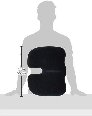 Aurora Health & Beauty  Black Orthopedically Back Designed Memory Foam Coccyx Cushion Seat