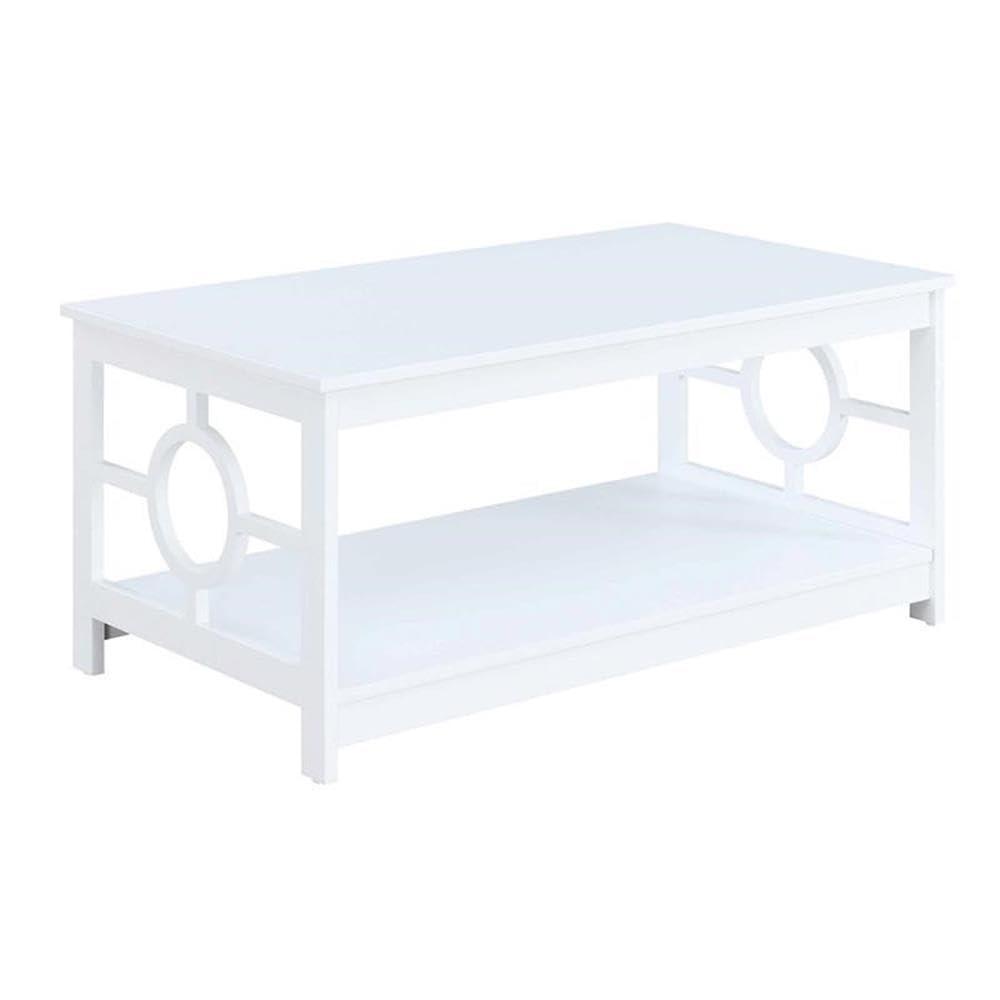 Convenience Concepts Ring Contemporary Coffee Table in White Wood Finish