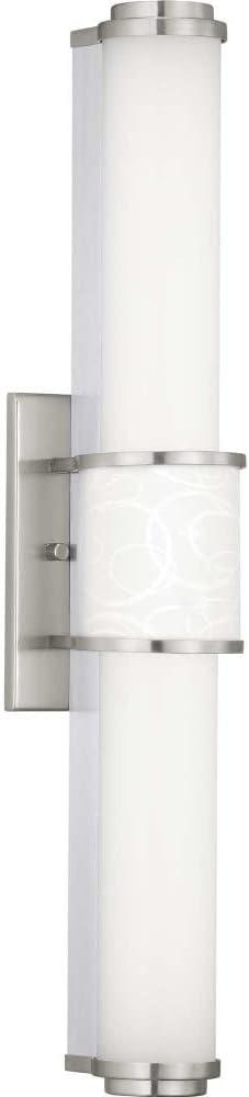 Progress Lighting Phase 1.2 1-Light LED Brushed Nickel Bath Bar with Acrylic Shade