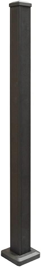 Weatherables 2-1/2-in x 2-1/2-in x 3-1/4-ft Textured Black Aluminum Deck Post