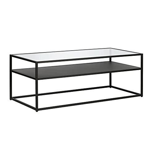 Ada 46'' Rectangular Blackened Bronze Metal & Glass Coffee Table