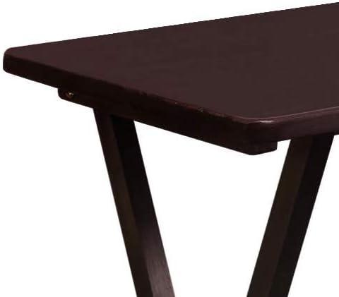 5-Piece TV Tray Table Set with Holder in Espresso (4 Trays, 1 Stand)