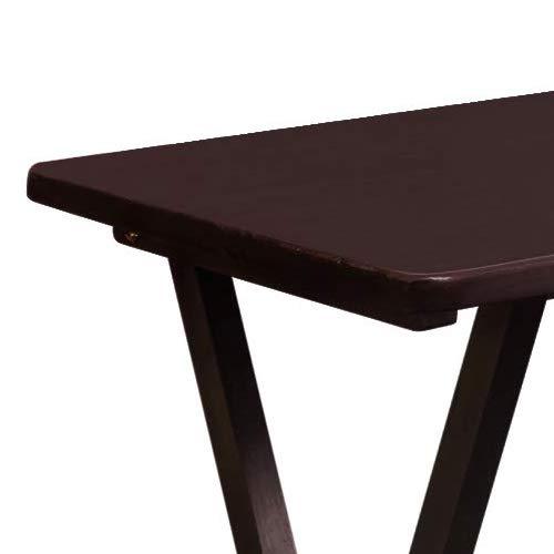 5-Piece TV Tray Table Set with Holder in Espresso (4 Trays, 1 Stand)
