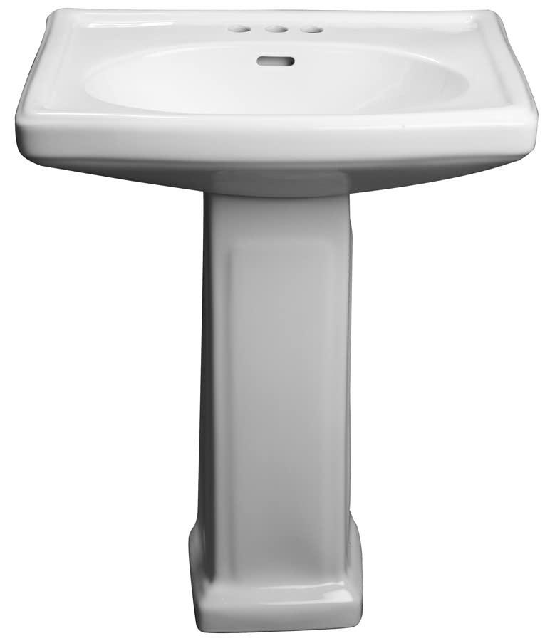 White Vitreous China 25.5" Pedestal Bathroom Sink