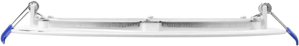 Maxxima 8 in. 5CCT Round Recessed LED Downlight, 1600 Lumens Slim Round Flat Panel Color Selectable 2700K-5000K (2700K/3000K/3500K/4000K/5000K), Dimmable, Canless IC Rated, White Trim, J-Box Included