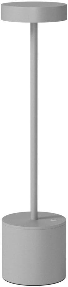 Silver Cordless Outdoor LED Table Lamp, 2-Pack, Metal Shade