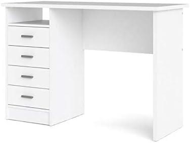 Tvilum Warner 4 Drawer Office Desk with 1 Shelf for Adults, Oak