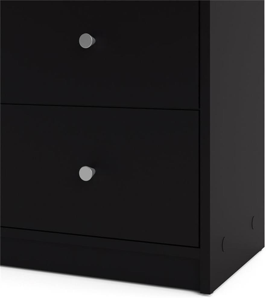 Home Square 2 Piece Bedroom Set with 6-Drawer Double Dresser and 1-Drawer Nightstand in Black