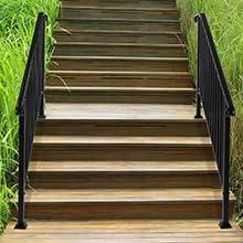HLL Handrails for Outdoor Steps, Black Wrought Iron Handrail Fits 4 or 5 Steps, Transitional Handrail with Installation Kit, Stair Railing for Concrete Steps or Wooden Stairs