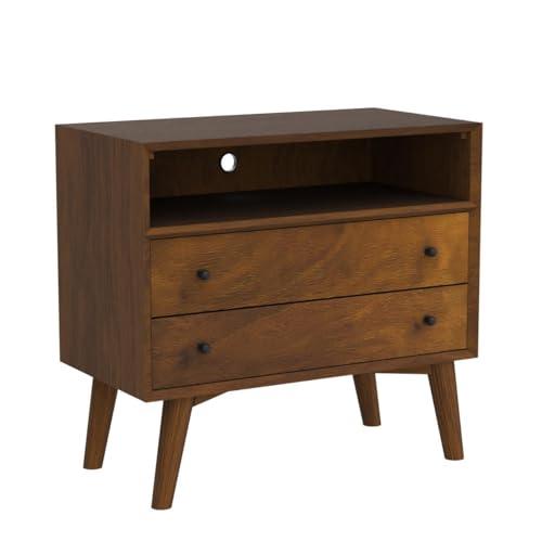 Flynn Grand 28" Brown Mahogany 2-Drawer Nightstand