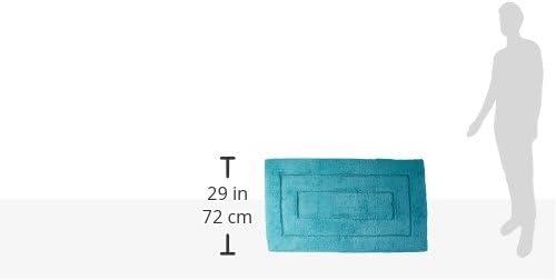 Turquoise Cotton Handmade Tufted Bath Mat 20" x 32"