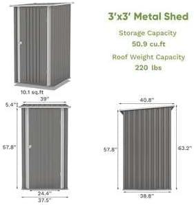 Patiowell 3-ft x 3-ft Galvanized steel Storage Shed