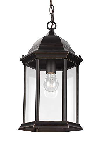 Antique Bronze Classic Lantern Outdoor Pendant with Clear Glass