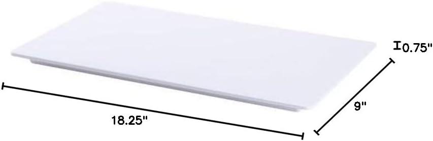 White Rectangular Melamine Serving Platter, 18.25"