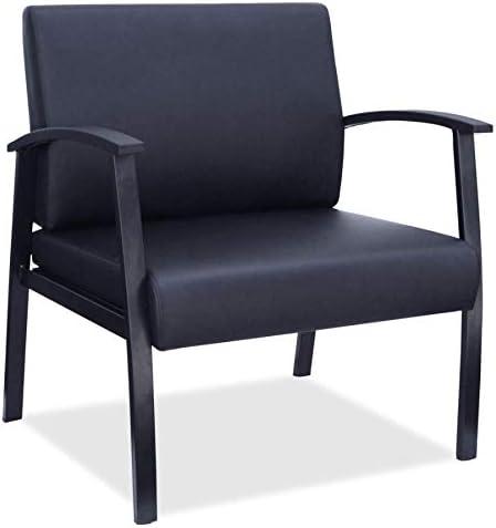 Big & Tall Black Leather Guest Chair