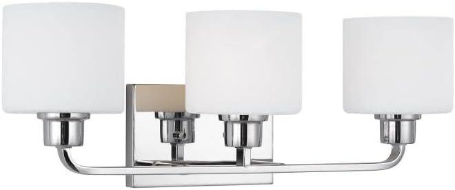 Canfield 3-Light Bronze Wall/Bath Fixture with Etched White Glass