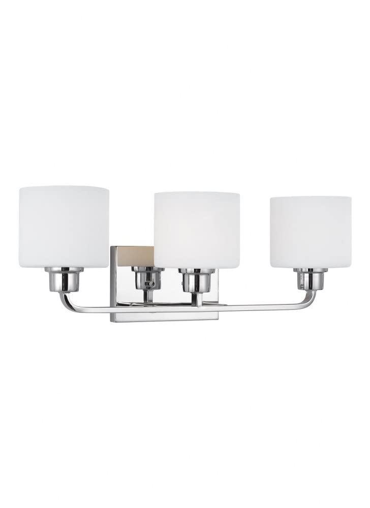 Canfield 3-Light Brushed Nickel Vanity Wall Light with Etched Glass
