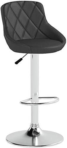 BestOffice Bar Stool with Adjustable Height, Black, Set of 2