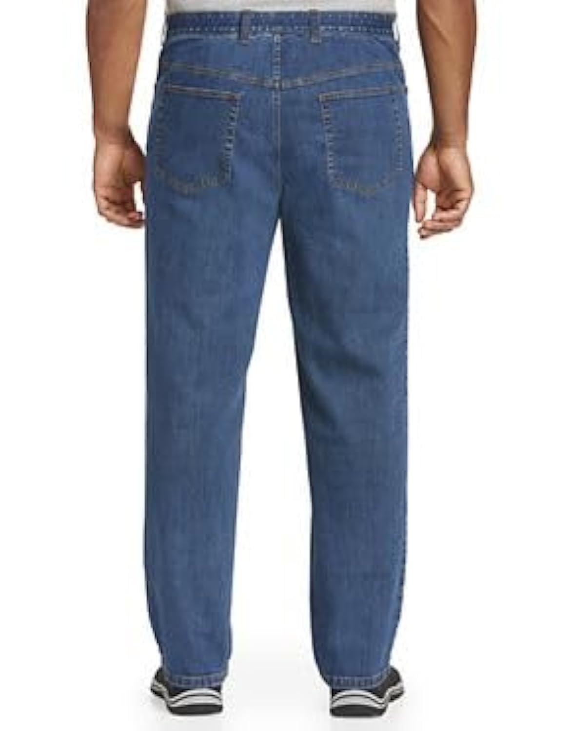 Harbor Bay by DXL Men's Big and Tall  Men's Big and Tall Continuous Comfort Stretch Jeans, Dark Wash, 54W X 34L 54 x 34