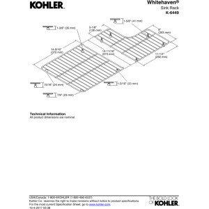 2 Piece Whitehaven Stainless Steel Rack for Whitehaven K-5826/5827 Sinks