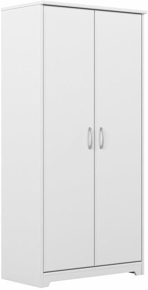 Cabot Tall Kitchen Pantry Cabinet with Doors in White - Engineered Wood