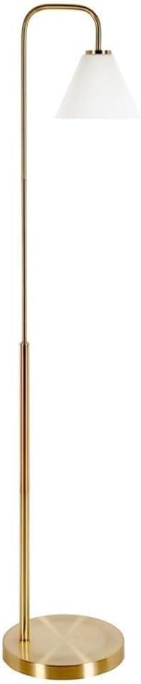 Evelyn&Zoe Industrial 62 in 1-Light Adjustable Height Floor Lamp, Gold