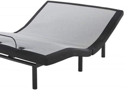 Gray King Adjustable Metal Frame Bed with Remote Control