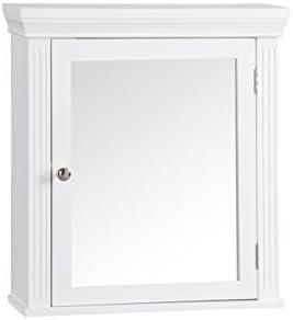 Chestnut Medicine Wall Cabinet White - Elegant Home Fashions: Teamson Home, Chrome Hardware, Adjustable Shelf