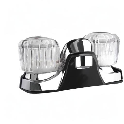 Dura Faucet Lavatory Faucet with Crystal Acrylic Knobs for RV Bathroom - Chrome Polished