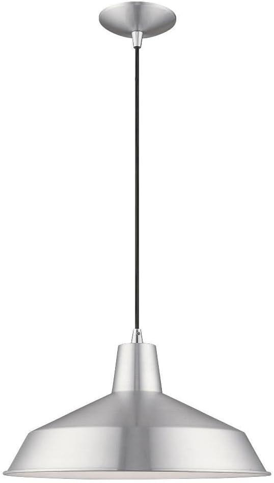 Livex Lighting Metal Shade 1 - Light Chandelier in  Brushed Aluminum