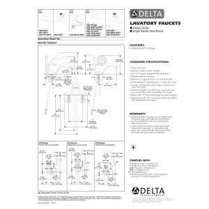 Delta 500-DST Classic Centerset Bathroom Faucet with DIAMOND™ Seal Technology