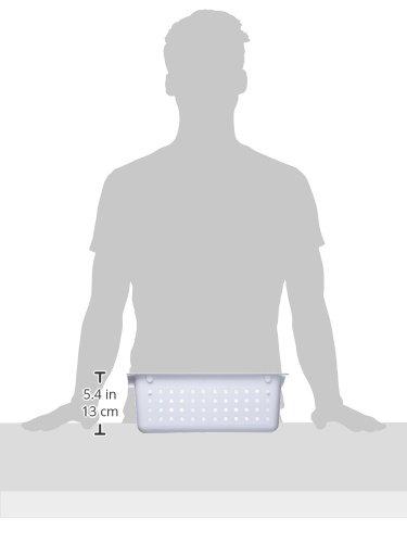 White Rectangular Plastic Storage Basket with Handles