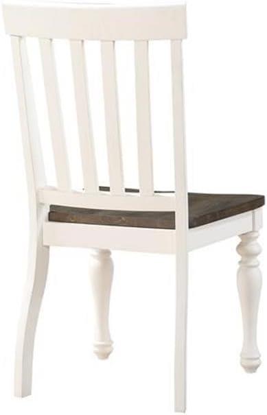 Steve Silver Co. Set of 2 18" Joanna 2 Tone Side Chair Ivory/Charcoal: Hardwood Frame, Slat Back Design, CSA Certified