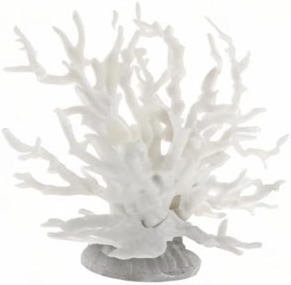 Unique Bargains Colorful Coral Reef Decor Mini Faux Coral Decor for Aquarium Decorations 6.5"x5.83" 1 Pcs White