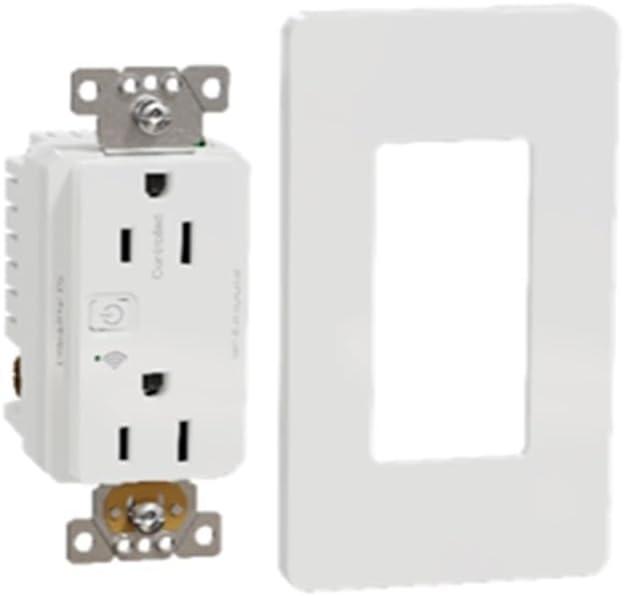 Square D by Schneider Electric X Series 15A 125V Wi-Fi Energy Monitoring Socket Outlet, Tamper Resistant, Needs Neutral Wire, Matter Certified, Compatible with Alexa, Google Home, Apple Home, White