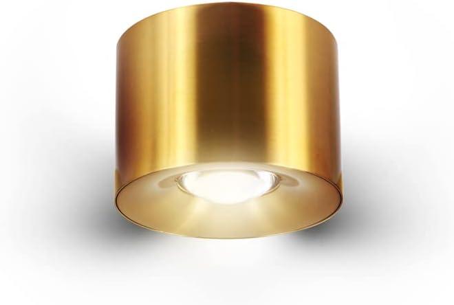 VONN Lighting Node 4.25-in Integrated LED ETL Certified Surface Mounted Downlight, Antique Brass