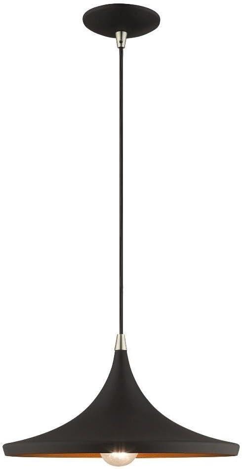 Livex Lighting Metal Shade 1 - Light Chandelier in  Black