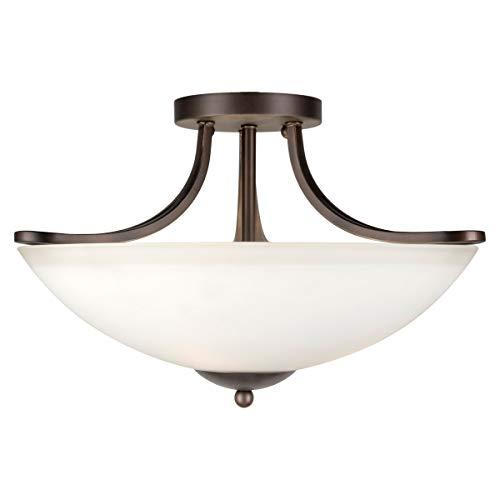 Forte Lighting 2697-03 3 Light 17" Wide Semi-Flush Bowl Ceiling Fixture - Bronze