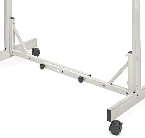 Adjustable Black Steel Mobile Blueprint Storage Rack with Wheels