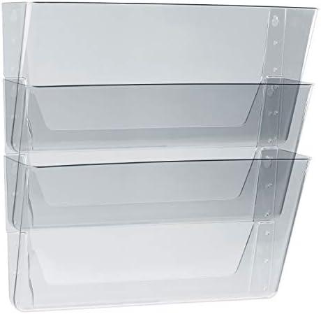 Storex Wall File, 3 Sections, Legal Size 16" x 4" x 14", Clear, 3/Set