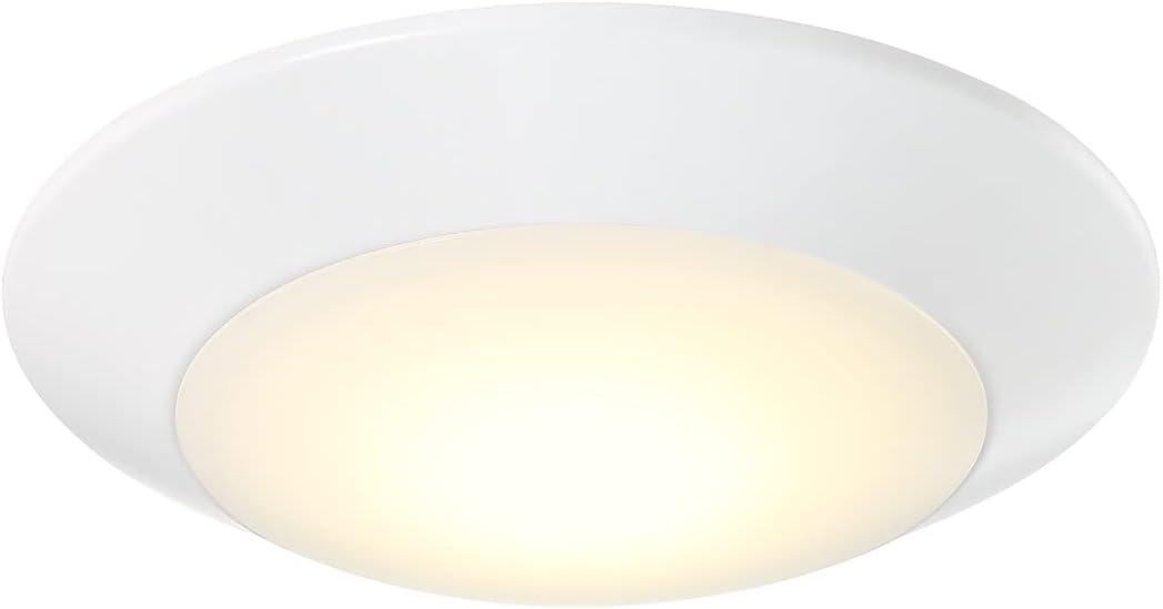 White Glass LED Flush Mount Ceiling Light